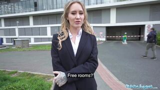 Public Agent Hot Hotel Worker Fucks a Big Fat Cock in a Public Washroom in POV