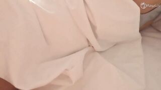 Stepbrother Masturbate on Ass of his Stepsister, but he could not Hold back and Fucked Her.