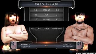 Nude Wrestling as Savannah Fox Wrestles Shawn Fox with Cock Sucking and Fingering