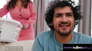 MommyBlowsBest - Frisky Monster Tits Stepmom Gets Frisky and Gets Titty Fucked Hard