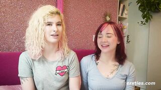 Ersties- Cute Redhead gives Blonde Babe Lesbian Pleasures