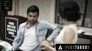 PURE TABOO Seduced Barista Stevie Moon Accepts Anal Sex from Handsome but Rude Customer she just Met