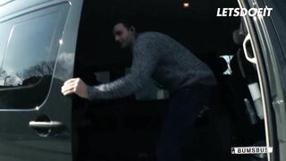 Hot MILF Stella Star Eats Cum after Rough Fuck on Backseat - LETSDOEIT