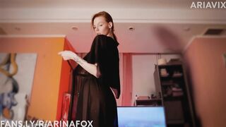 Huge Cumshot from the Tits of Supermodel AriaVix. \ Juicy Blowjob / POV