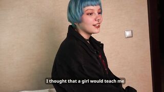 Naive Girl came to a Blowjob Lesson, but got a Big Dick in her Pussy