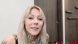 Nayomi Sharp Giving a Blowjob Before Tattooing herself