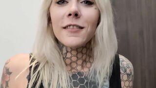 Nayomi Sharp Giving a Blowjob Before Tattooing herself