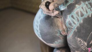 Tattooed Teen Testing Fuck Machine With Her Anal