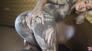 Tattooed Teen Testing Fuck Machine With Her Anal