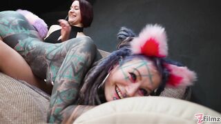 Pet Play Dominatrix Controls Tattoo Cat-girl