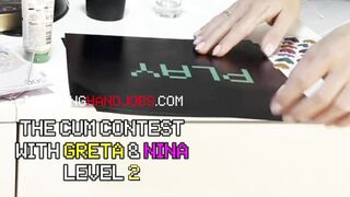 The Cum Contest two Girls Hot CFNM Dice Challenge with Precum Weighing try not to Cum Style Stroking