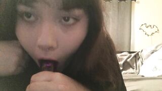 Goth girl tight anal play