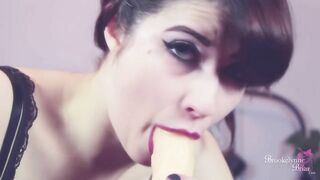 Sexy Goth Girl Sucks And Fucks A Dildo While She Talks Dirty To You
