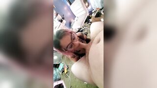 ** POV BLOWJOB** Cute tattooed emo girl gagging on cock