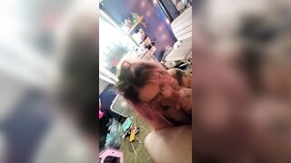 ** POV BLOWJOB** Cute tattooed emo girl gagging on cock