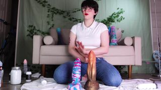 Goth FILLED with 10 CREAMPIES from BAD DRAGON DILDOS