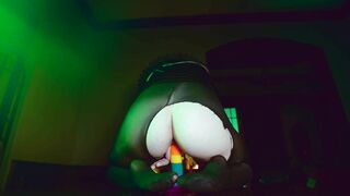 Busty Witch Riding, Ripping Stockings and Cumming