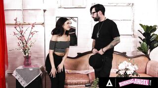 BURNING ANGEL - Naughty Petite Jane Wilde Deepthroats a Cock before getting her Pussy Fucked Hard