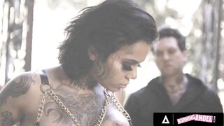 BURNING ANGEL - little Goth Temptress Genevieve Sinn Gets her Ass Rammed in a Graveyard