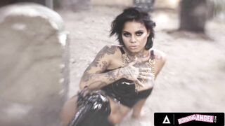 BURNING ANGEL - little Goth Temptress Genevieve Sinn Gets her Ass Rammed in a Graveyard