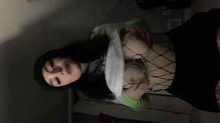 Get in Me, Loser... Big Tiddy Goth Schoolgirl in Fishnets