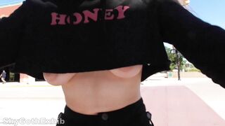 Teaser - Public City Biking Underboob