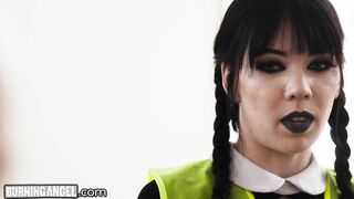 BurningAngel Goth Teen Gets Rough Sex during Community Services