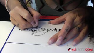 Mara Martinez Inks and Fucks with Heidi Van Horny