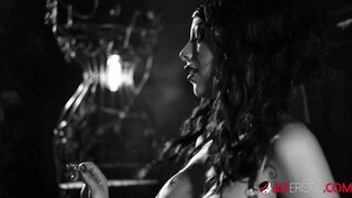 Luna Luxxx Teasing in a Black and White Classic Scene