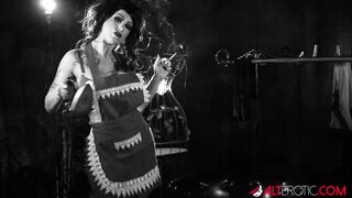 Luna Luxxx Teasing in a Black and White Classic Scene