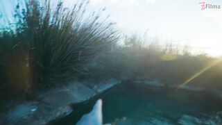 Alternative Couple having Wild Outdoor Sex in Outdoor Hot Spring
