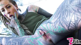 Alternative Teen ANAL Masturbation IN PUBLIC, Naughty Girl SQUIRT Outdoors, Goth, Anal Gape, Tattoo