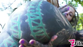 Alternative Teen ANAL Masturbation IN PUBLIC, Naughty Girl SQUIRT Outdoors, Goth, Anal Gape, Tattoo