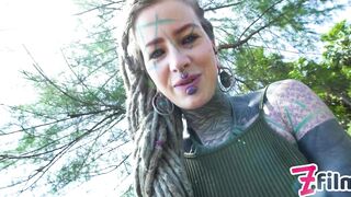 Alternative Teen ANAL Masturbation IN PUBLIC, Naughty Girl SQUIRT Outdoors, Goth, Anal Gape, Tattoo