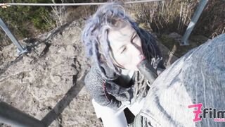 Tattoo Couple get Catched while having Sex on a Ruine - Pov, Split Tounge Bj, Punk, Goth