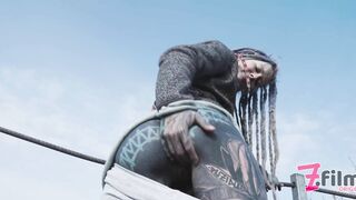 Tattoo Couple get Catched while having Sex on a Ruine - Pov, Split Tounge Bj, Punk, Goth