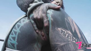 Tattoo Couple get Catched while having Sex on a Ruine - Pov, Split Tounge Bj, Punk, Goth