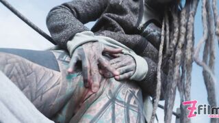 Tattoo Couple get Catched while having Sex on a Ruine - Pov, Split Tounge Bj, Punk, Goth