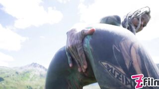 Tattooed Couple OUTDOOR ANAL POV Fuck - PUBLIC Blowjob and GAPES - Blowjob, Cum on Ass, Rough Sex