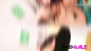 Inked Gurlz - Asian Nailed on the Pool Table