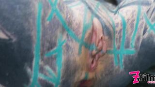 Tattooed ANUSKATZZ Gets ASS FUCKED in Public / Outdoors, Gape, ANAL - Punk - Goth