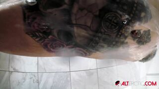 Piercing Play with Marie Bossette while in the Shower