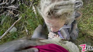 Nasty Sloppy OUTDOORS Blowjob from TATTOO Pornstar - DEEPTHROAT Facefuck from Alt TEEN - Facial