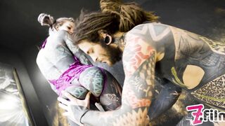 ALT Dominatrix PEGGING Tattooed Worker - ANAL Fuck, Dripping Dick, Cumshot, Female Domination