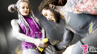 ALT Dominatrix PEGGING Tattooed Worker - ANAL Fuck, Dripping Dick, Cumshot, Female Domination