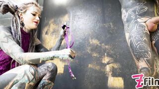 ALT Dominatrix PEGGING Tattooed Worker - ANAL Fuck, Dripping Dick, Cumshot, Female Domination
