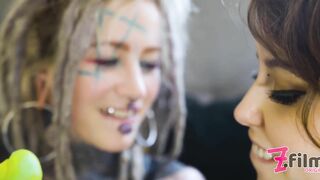 TATTOO Lesbians Teens Share a 'black' COCK - ANAL, Gape, ATM, Double BJ - Anuskatzz, Eden Ivy - POV