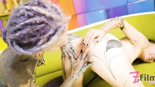 Tattoo Lesbian Gets HARD Fisted till she have a REAL ORGASM, Alt Goth Punk