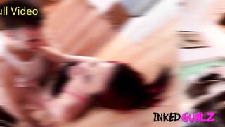 Inked Gurlz - Curvy Chubby Teen Fucked in the Stairs