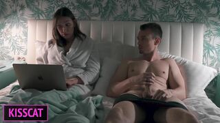 S2E5: Step Mom Helps to Cum Step Son in Share Bed while Working till get Pussy Creampie and Facial